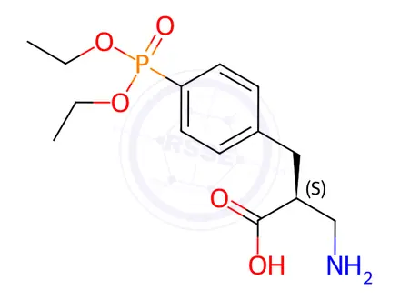 Chemical structure of (S)-3-amino-2-(4-(diethoxyphosphoryl)benzyl)propanoicacid