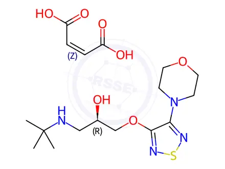 Chemical structure of (S)-(-)-Timolol Maleate