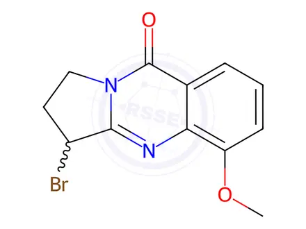 Chemical structure of Pyrrolo[2,1-b]quinazolin-9(1H)-one, 3-bromo-2,3-dihydro-5-methoxy-
