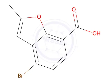 Chemical structure of 4-Bromo-2-methyl-1-benzofuran-7-carboxylic Acid