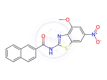 Chemical structure of N-(4-Methoxy-6-nitrobenzo[d]thiazol-2-yl)-2-naphthamide