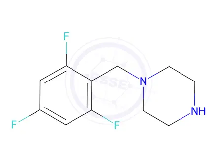 Chemical structure of 1-(2,4,6-Trifluorobenzyl)piperazine