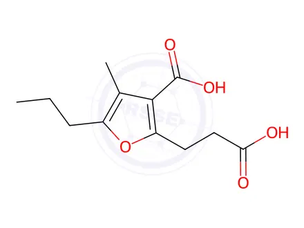 Chemical structure of 2-(2-Carboxyethyl)-4-Methyl-5-Propylfuran-3-Carboxylic