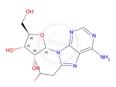 Chemical structure of 8-(2-hydroxypropyl)adenosine