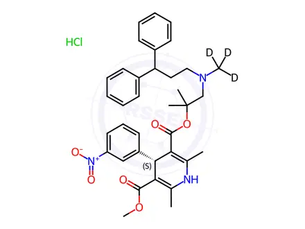 Chemical structure of (S)-Lercanidipine-d3 Hydrochloride