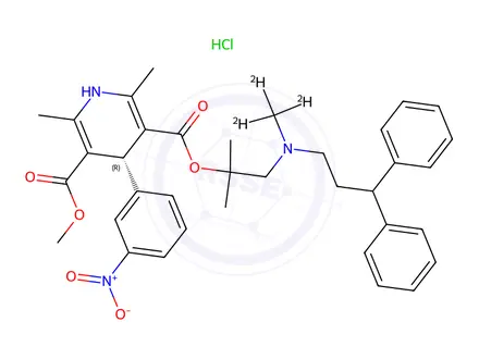 Chemical structure of R(-)-Lercanidipine-d3 Hydrochloride