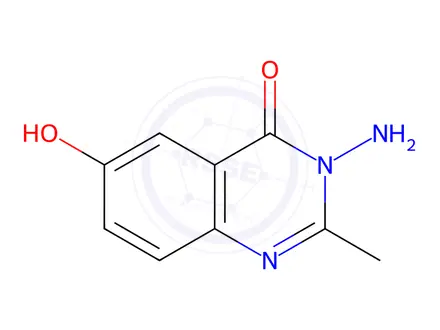 Chemical structure of 3-Amino-6-hydroxy-2-methylquinazolin-4(3H)-one