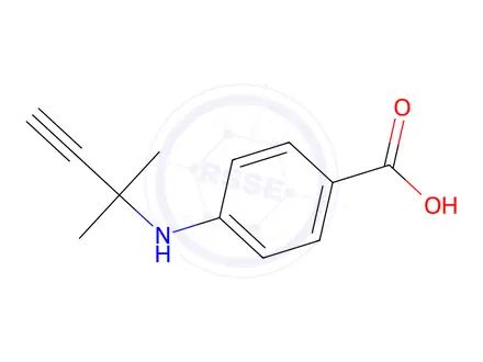 Chemical structure of 4-((2-Methylbut-3-yn-2-yl)amino)benzoic acid