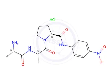 Chemical structure of H-Ala-Ala-Pro-pNA · HCl