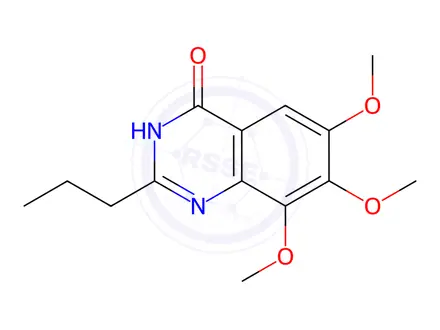 Chemical structure of 4(1H)-Quinazolinone, 6,7,8-trimethoxy-2-propyl-(9CI)
