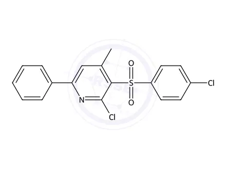 Chemical structure of 2-Chloro-3-(4-chlorobenzenesulfonyl)-4-methyl-6-phenylpyridine