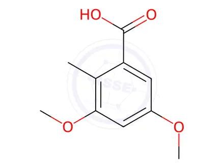 Chemical structure of Benzoic acid, 3,5-dimethoxy-2-methyl-