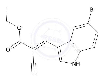Chemical structure of Ethyl 3-(5-bromo-1H-indol-3-yl)-2-cyanoacrylate