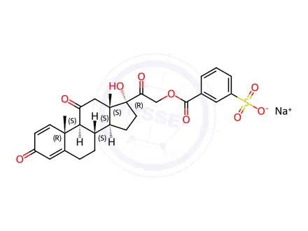 Chemical structure of Prednisolone Metasulfobenzoate 11 Oxo Derivative Sodium Salt