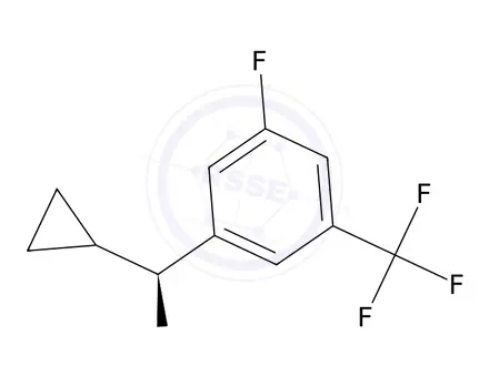 Chemical structure of (S)-cyclopropyl(3-fluoro-5-(trifluoromethyl)phenyl)methanamine
