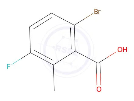 Chemical structure of 6-Bromo-3-fluoro-2-methylbenzoic acid