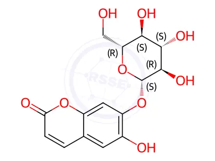 Chemical structure of Aesculetin-7-O-D-Glucopyranoside