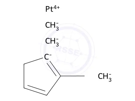 Chemical structure of (Trimethyl)methylcyclopentadienylplatinum(IV)