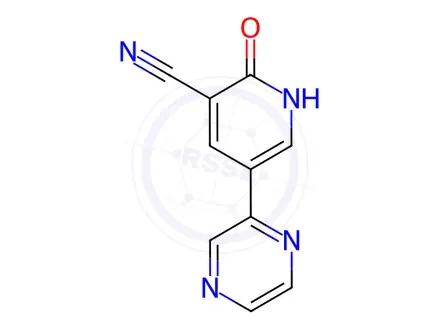 Chemical structure of 2-Oxo-4-(pyrazin-2-yl)-1,2-dihydropyridine-3-carbonitrile