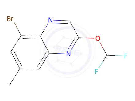 Chemical structure of 5-Bromo-2-(difluoromethoxy)-7-methylquinoxaline