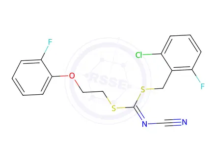 Chemical structure of (2-Chloro-6-fluorobenzyl)[2-(2-fluorophenoxy)ethyl]cyanocarbonimidodithioate