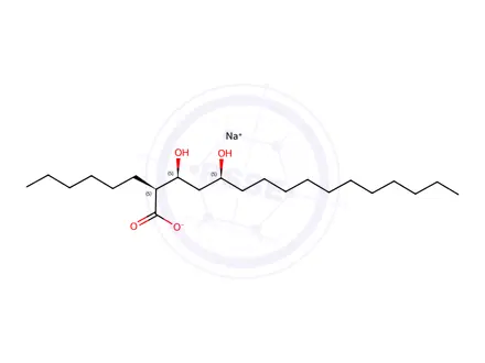 Chemical structure of Orlistat Impurity 50 Sodium Salt