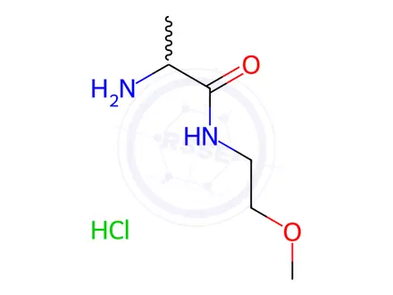 Chemical structure of 1236260-87-9 2-Amino-N-(2-methoxyethyl)propanamide hydrochloride 2847AD C6H15ClN2O2