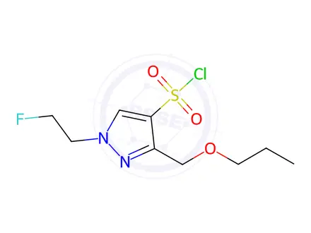 Chemical structure of 1-(2-fluoroethyl)-3-(propoxymethyl)-1H-pyrazole-4-sulfonyl chloride