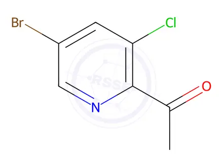 Chemical structure of 1-(5-Bromo-3-chloropyridin-2-yl)ethanone