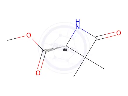 Chemical structure of 2-Azetidinecarboxylicacid,3,3-dimethyl-4-oxo-,methylester,(2R)-(9CI)