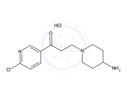 Chemical structure of 3-(4-Aminopiperidin-1-yl)-1-(6-chloropyridin-3-yl)propan-1-one hydrochloride