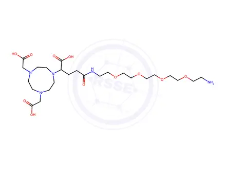 Chemical structure of NH2-PEG4-NODA-GA