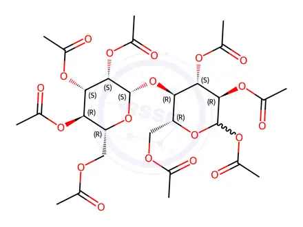 Chemical structure of Acetyl 2,3,6-Tri-O-acetyl-4-O-(2,3,4,6-tetra-o-acetyl-β-D-mannopyranosyl)-D-glucopyranoside