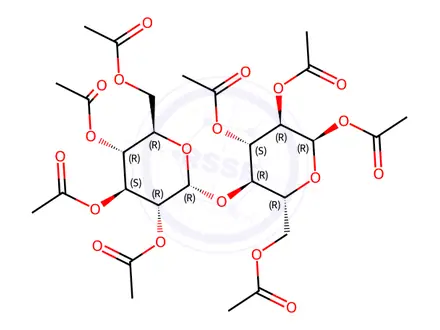 Chemical structure of α-D-Maltose Octaacetate