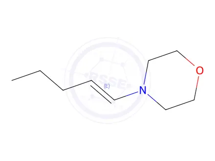Chemical structure of Morpholine, 4-(1-pentenyl)-, (E)-(9CI)