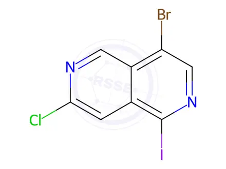 Chemical structure of 4-Bromo-7-chloro-1-iodo-2,6-naphthyridine