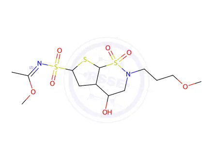 Chemical structure of Methyl (Z)-N-((4-hydroxy-2-(3-methoxypropyl)-1,1-dioxidohexahydro-2H-thieno[3,2-e][1,2]thiazin-6-yl)sulfonyl)acetimidate
