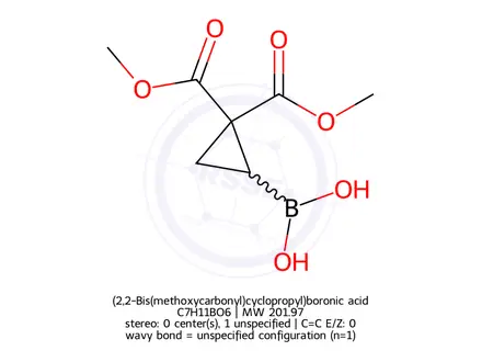 Chemical structure of (2,2-Bis(methoxycarbonyl)cyclopropyl)boronic acid