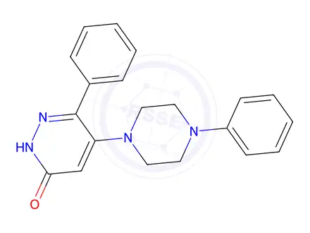 Chemical structure of 6-Phenyl-5-(4-phenylpiperazin-1-yl)-2,3-dihydropyridazin-3-one