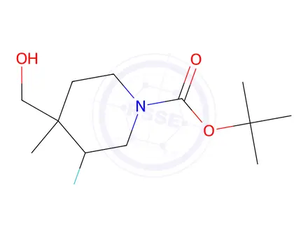 Chemical structure of tert-Butyl 3-fluoro-4-(hydroxymethyl)-4-methylpiperidine-1-carboxylate