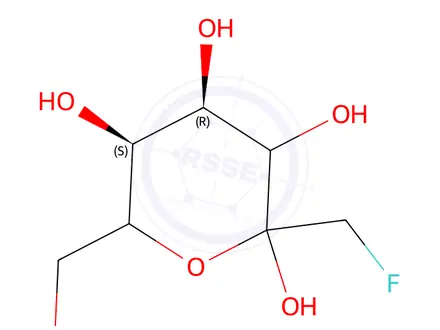 Chemical structure of 1-Fluoro D-Mannoheptulose (α,β-Mixture)