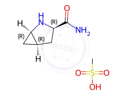 Chemical structure of (1R,3R,5R)-2-Azabicyclo[3.1.0]hexane-3-carboxamide Methanesulfonate