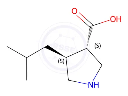 Chemical structure of (3S,4S)-4-isobutylpyrrolidine-3-carboxylic acid hydrochloride
