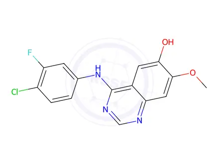 Chemical structure of 4-(4-Chloro-3-fluoro-phenylamino)-7-methoxy-quinazolin-6-ol
