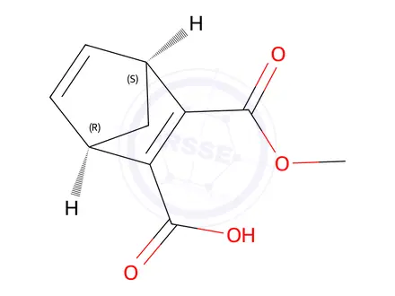 Chemical structure of (1R,4S)-3-(methoxycarbonyl)bicyclo[2.2.1]Hepta-2,5-diene-2-carboxylic acid