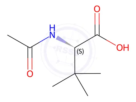 Chemical structure of (2S)-2-acetamido-3,3-dimethylbutanoic acid