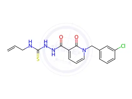Chemical structure of N-allyl-2-(1-(3-chlorobenzyl)-2-oxo-1,2-dihydropyridine-3-carbonyl)hydrazine-1-carbothioamide