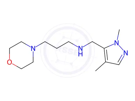 Chemical structure of (1,4-dimethyl-1H-pyrazol-5-yl)methyl](3-morpholin-4-ylpropyl)amine