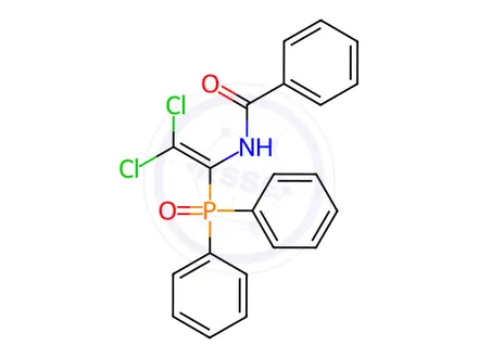 Chemical structure of N-(2,2-Dichloro-1-(diphenylphosphoryl)vinyl)benzamide
