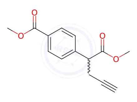 Chemical structure of Methyl 4-(1-methoxy-1-oxopent-4-yn-2-yl)benzoate